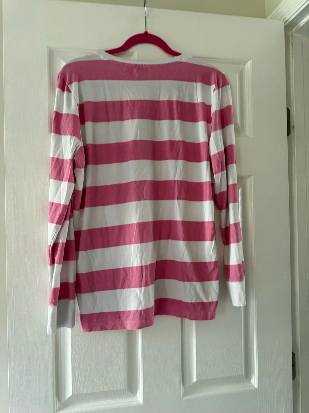 J. Crew Pink & White Striped Long-Sleeve Top